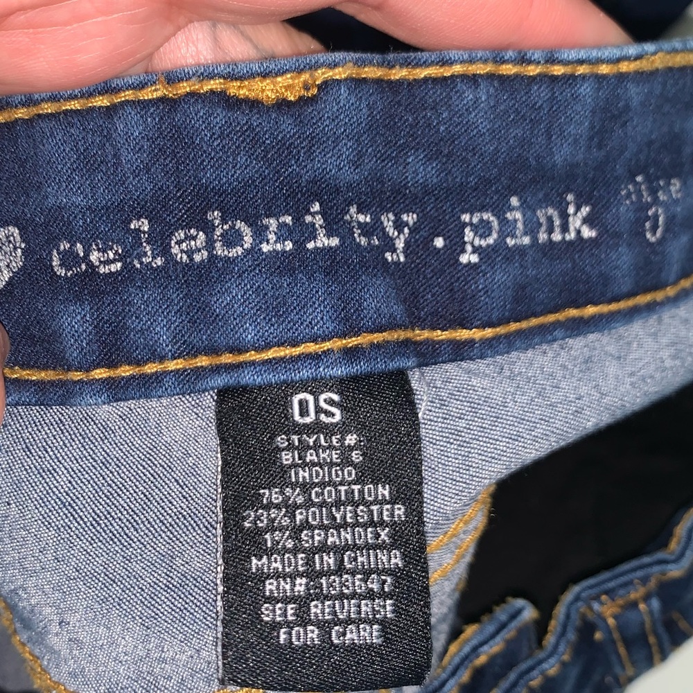 Celebrity Pink Blue Denim Skinny Jeans Size 0 - Picture 3 of 3